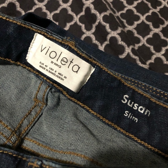 Violeta MNG Womens Denim Slim Susan Blue Jeans Sz 8 - Picture 7 of 8